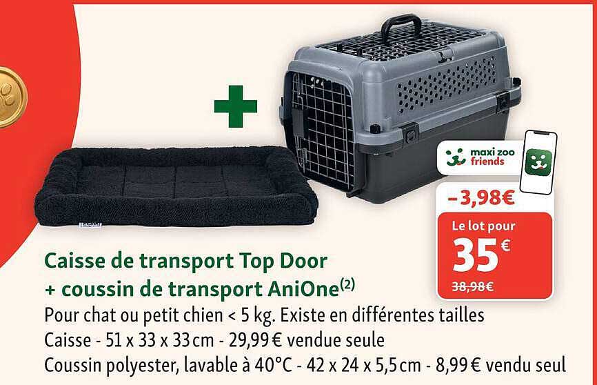 Caisse de transport Top Door + coussin de transport AniOne(2)