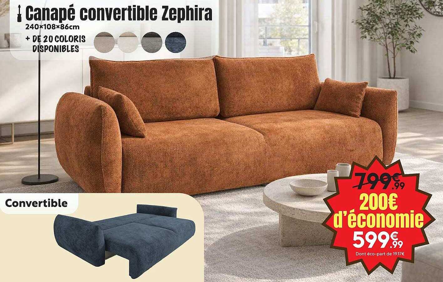 Canapé convertible Zephira