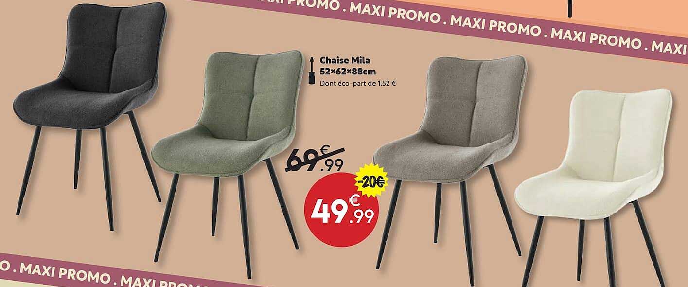 Chaise Mila 52×62×88cm