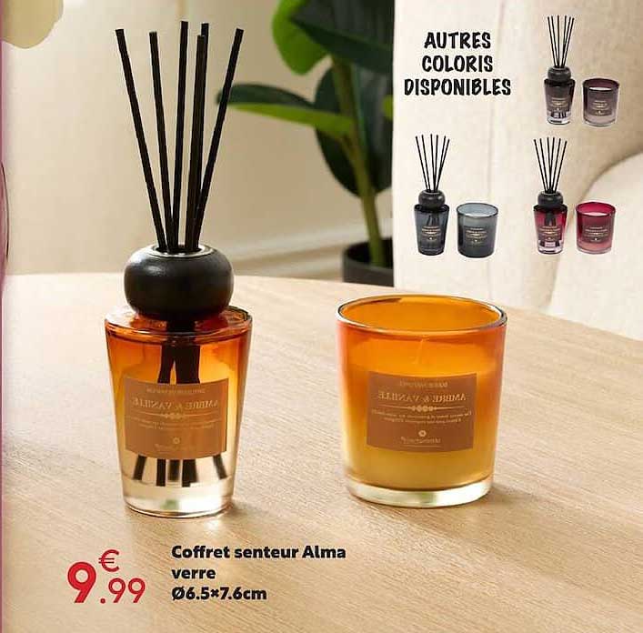 Coffret senteur Alma verre Ø6.5*7.6cm