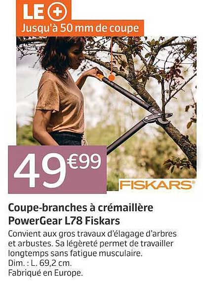 Coupe-branches à crémaillère PowerGear L78 Fiskars