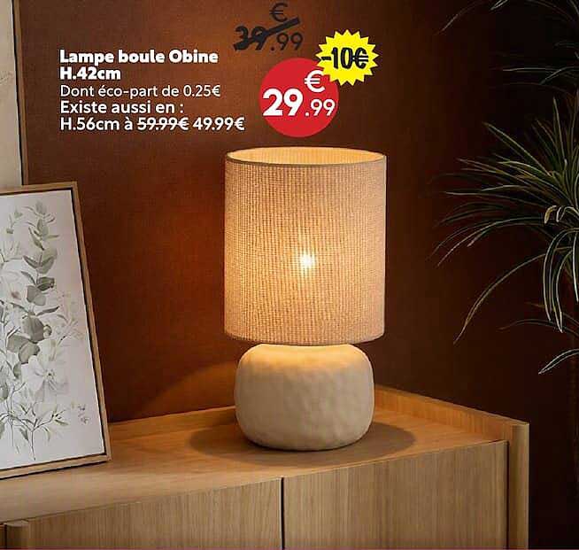 Lampe boule Obine H.42cm