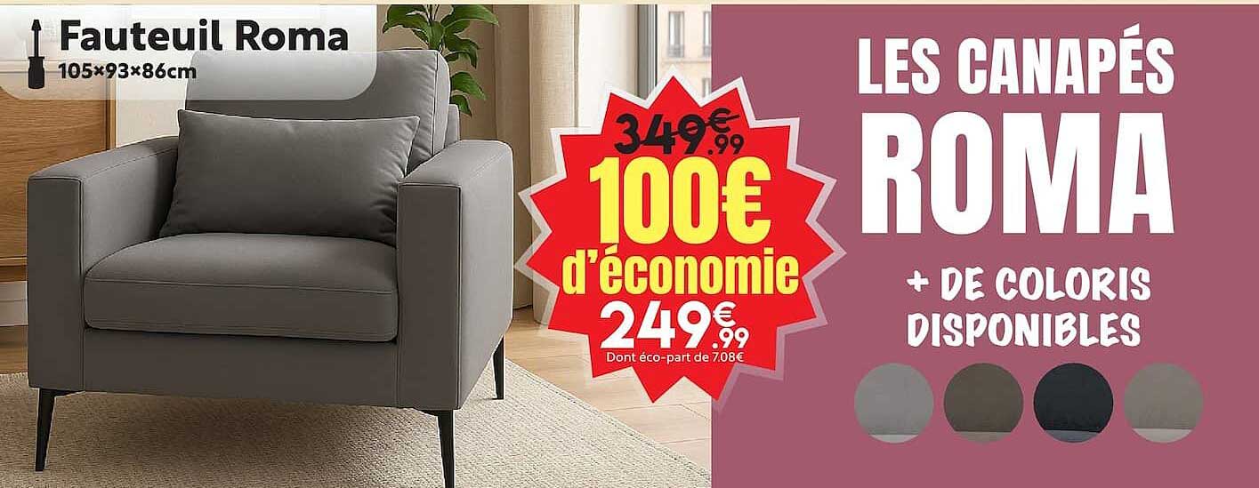 LES CANAPÉS ROMA + DE COLORIS DISPONIBLES