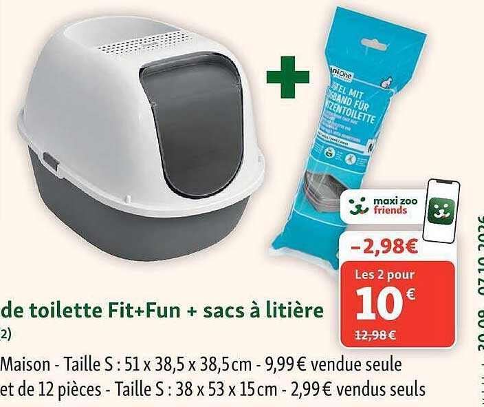 Maison de toilette Fit+Fun + sacs à litière