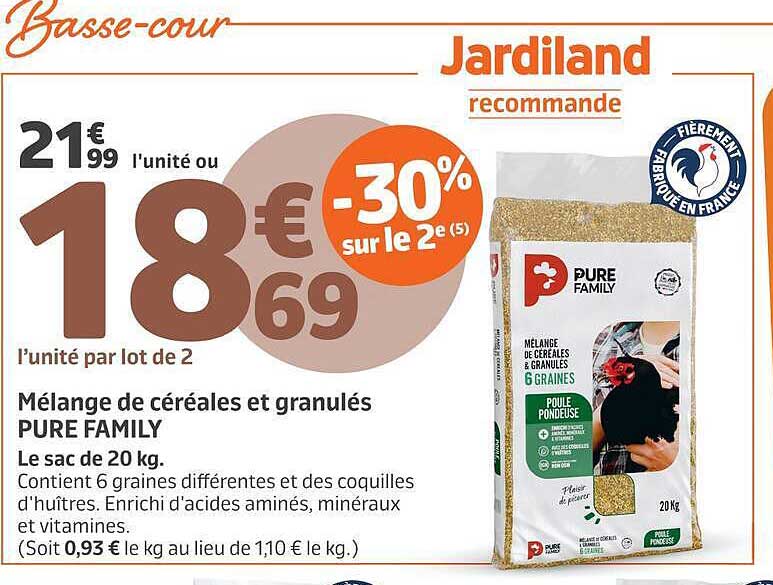 Mélange de céréales et granulés PURE FAMILY