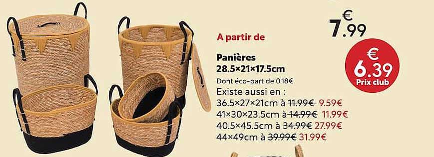Panières 28.5×21×17.5cm
