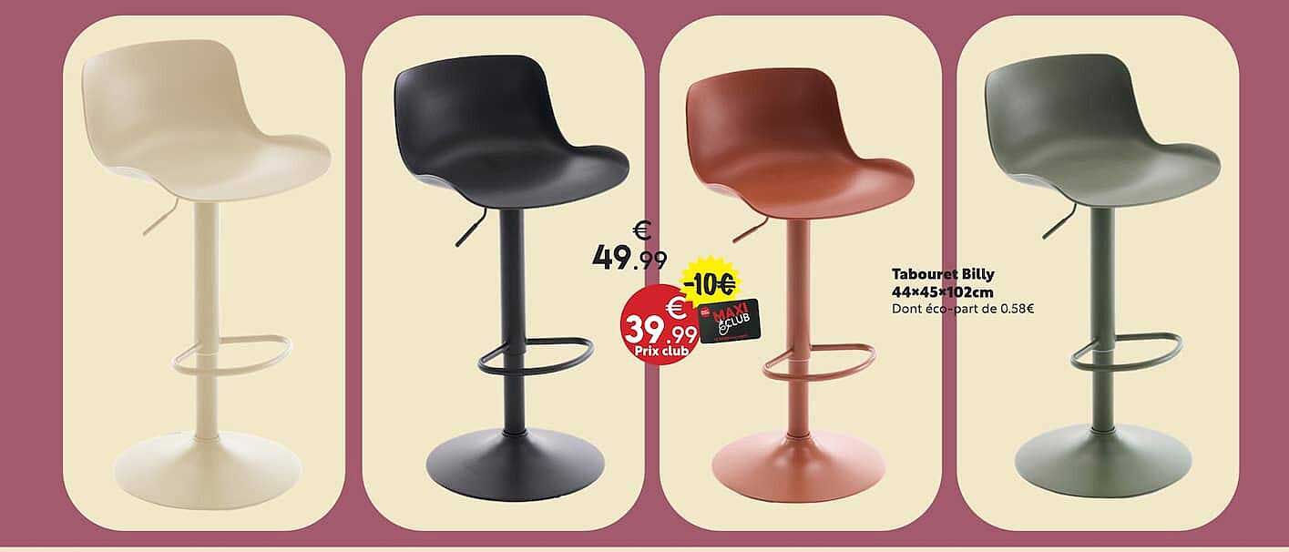 Tabouret Billy 44x45x102cm