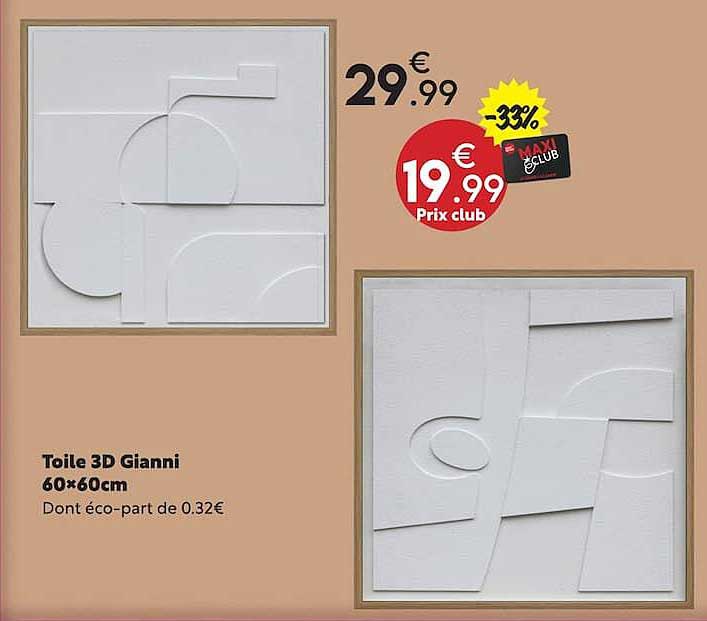 Toile 3D Gianni 60×60cm