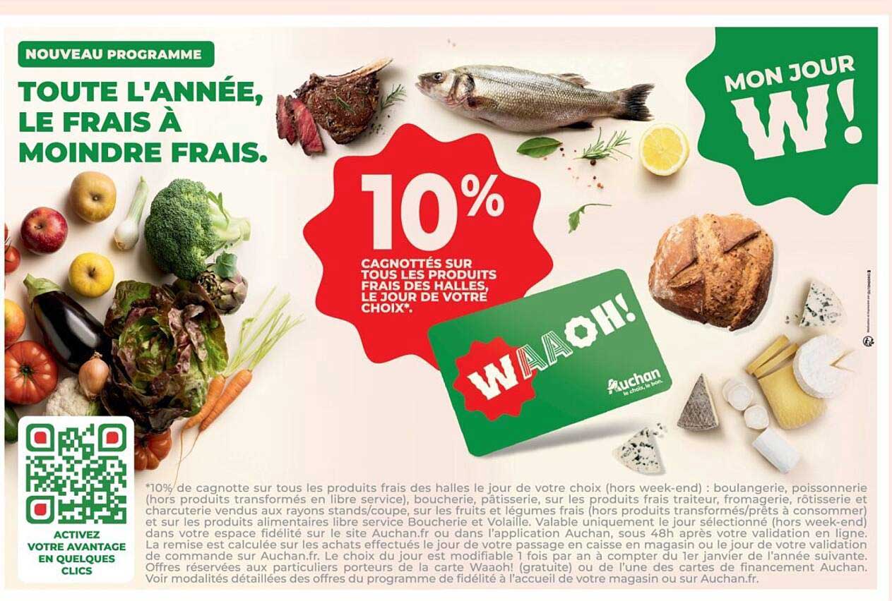10% Cagnottés sur tous les produits frais des halles, le jour de votre choix !