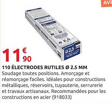 110 ÉLECTRODES RUITES Ø 2.5 MM