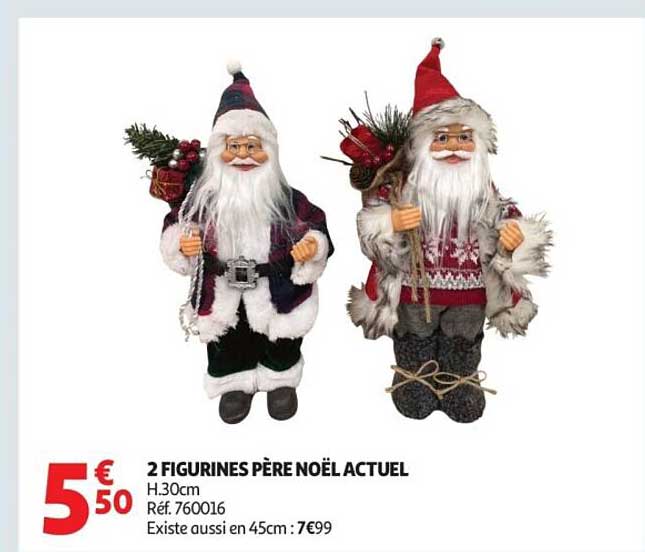2 FIGURINES PÈRE NOËL ACTUEL