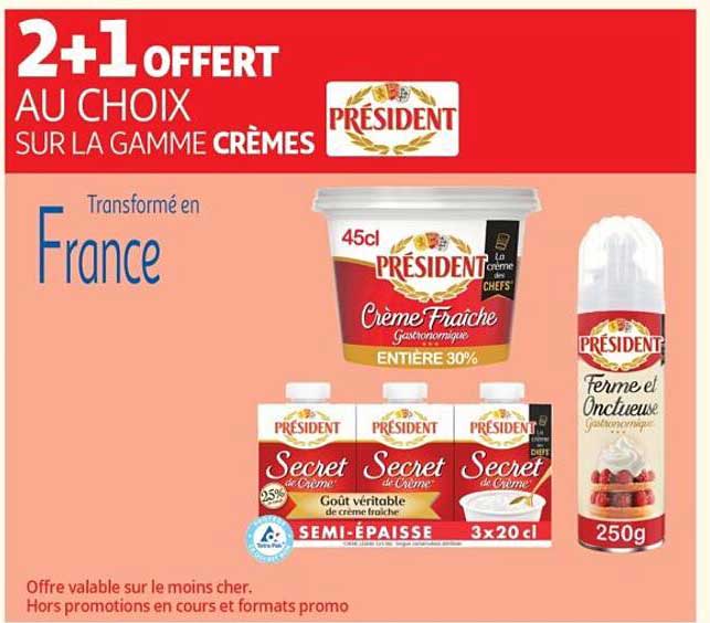 2+1 OFFERT AU CHOIX SUR LA GAMME CRÈMES