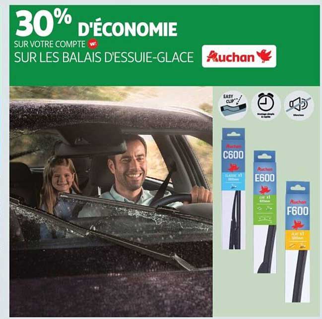 30% D'ÉCONOMIE SUR LES BALAIS D'ESSUIE-GLACE