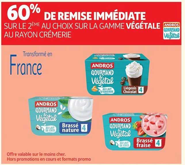 60% DE REMISE IMMÉDIATE SUR LE 2ÈME AU CHOIX SUR LA GAMME VÉGÉTALE AU RAYON CRÉMERIE