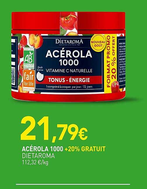 ACÉROLA 1000 +20% GRATUIT