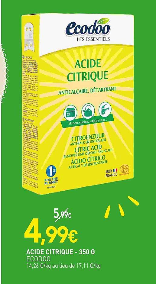 ACIDE CITRIQUE - 350 G ECODOO