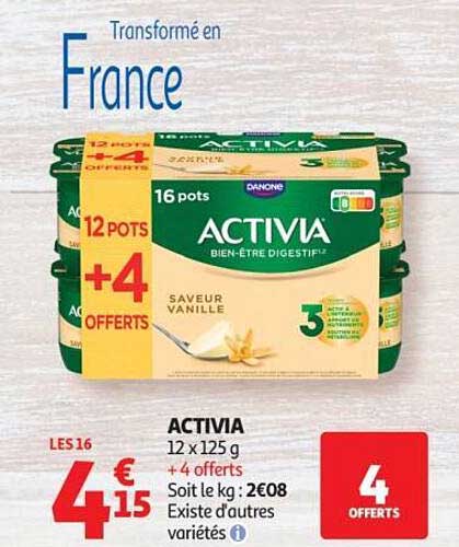 ACTIVIA 12 x 125 g + 4 OFFERTS