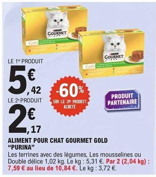ALIMENT POUR CHAT GOURMET GOLD “PURINA”