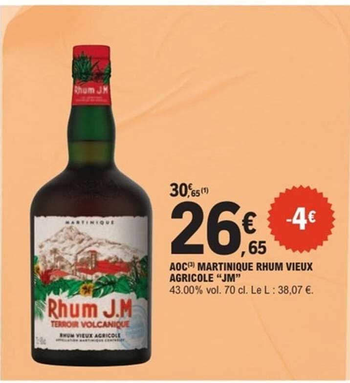AOC(3) MARTINIQUE RHUM VIEUX AGRICOLE “JM”