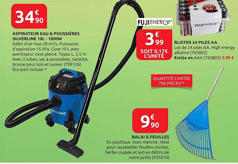 ASPIRATEUR EAU & POUSSIÈRES SILVERLINE 10L - 1000W