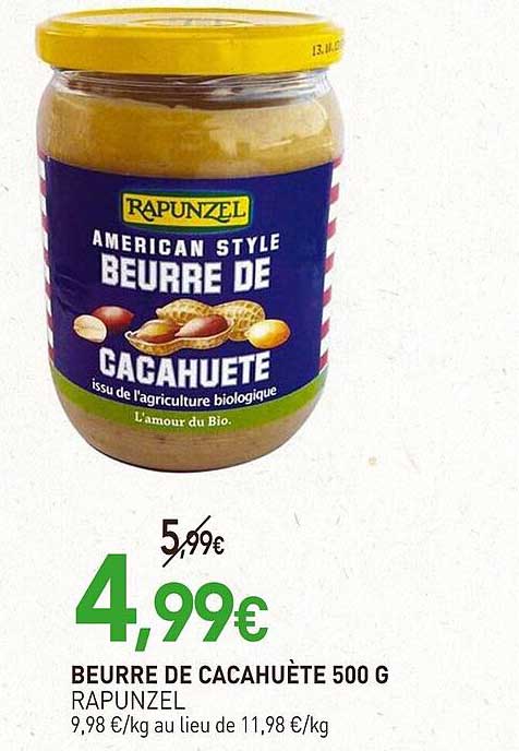 BEURRE DE CACAHUÈTE 500 G RAPUNZEL