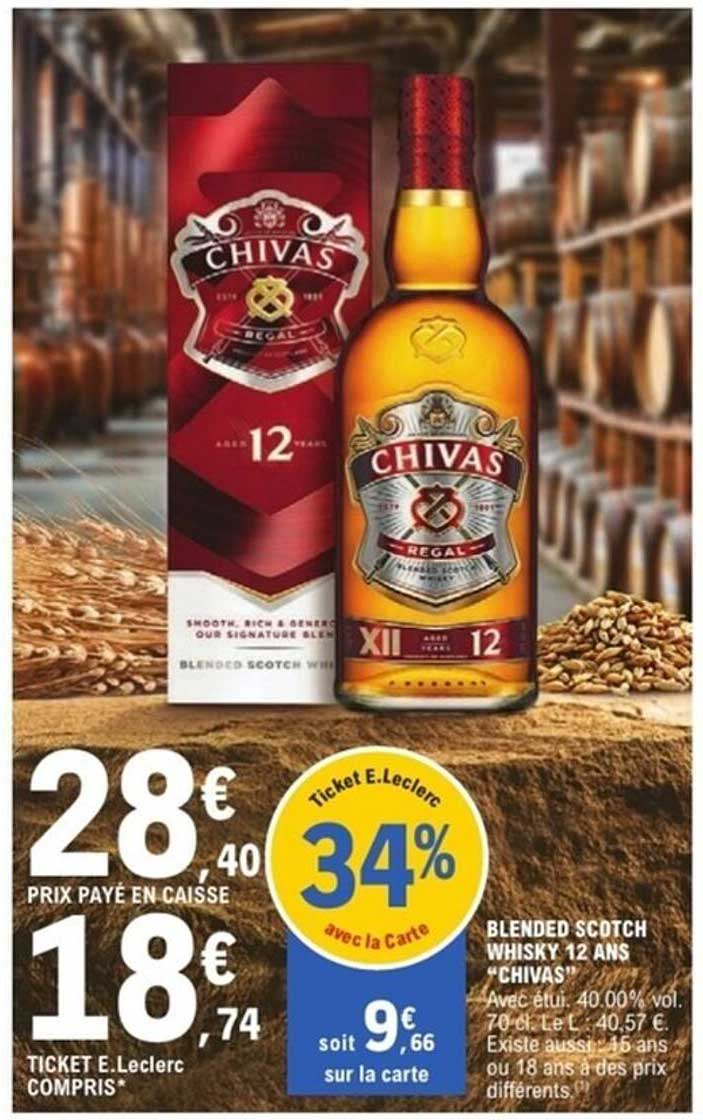 BLENDED SCOTCH WHISKY 12 ANS "CHIVAS"