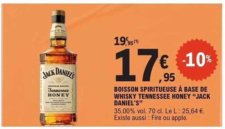 BOISSON SPIRITUUSE À BASE DE WHISKY TENNESSEE HONEY "JACK DANIEL'S"
