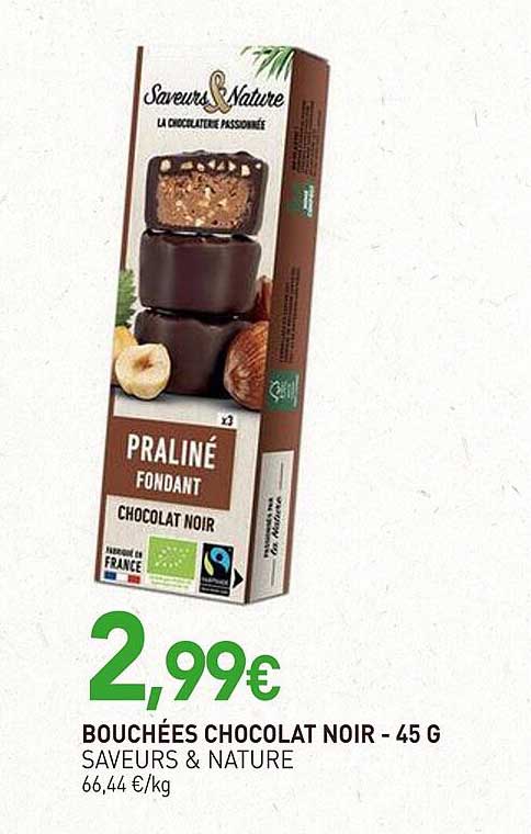 Bouchées Chocolat Noir - 45 g