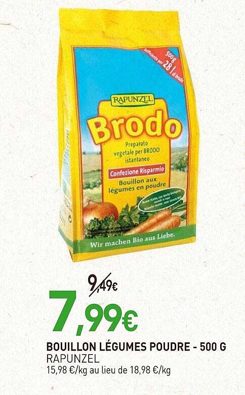 BOUILLON LÉGUMES POUDRE - 500 G