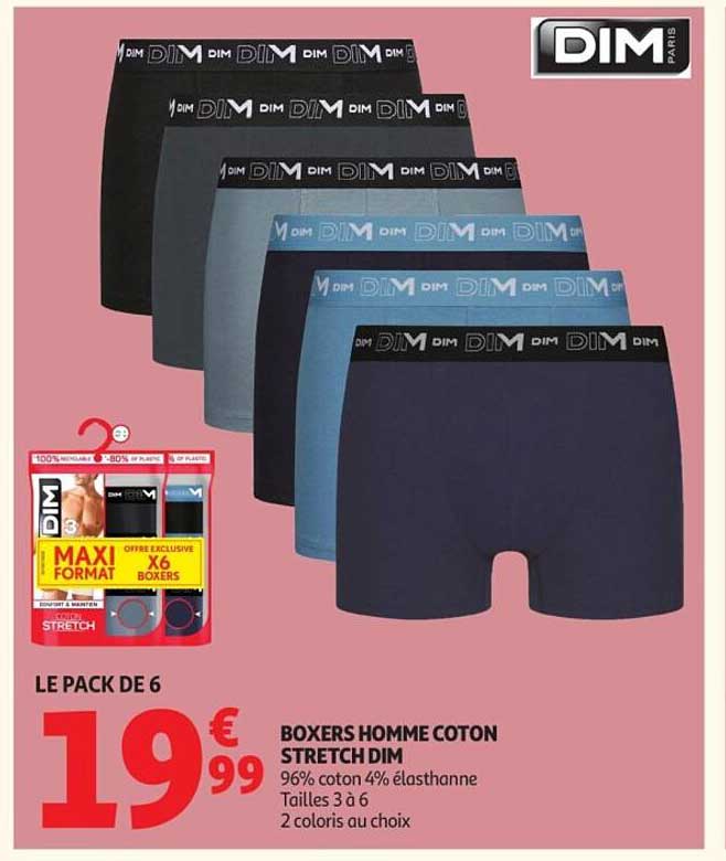 BOXERS HOMME COTON STRETCH DIM