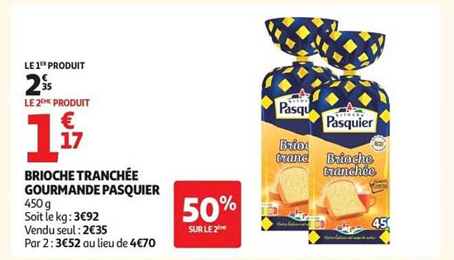 Brioche tranchée Gourmande Pasquier