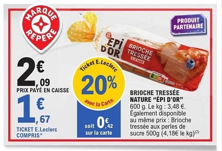 BRIOCHE TRESSÉE NATURE "ÉPI D'OR"