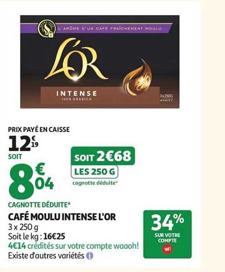 CAFE MOULU INTENSE L'OR