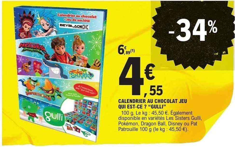 CALENDRIER AU CHOCOLAT JEU QUI EST-CE ? "GULLI"