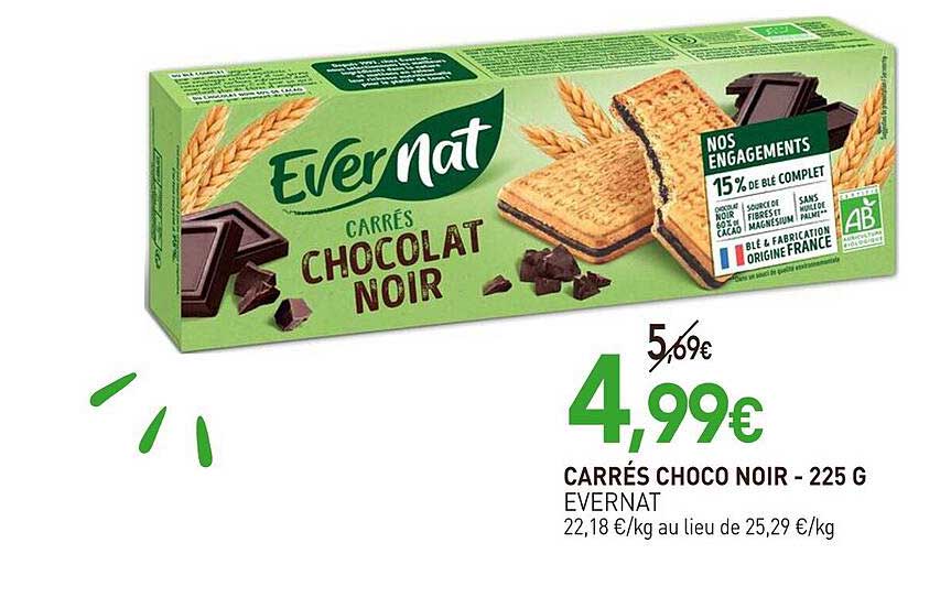 CARRÉS CHOCO NOIR - 225 G