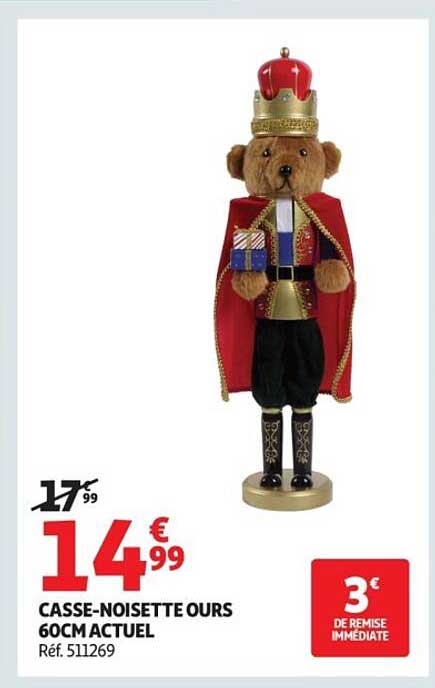 CASSE-NOISETTE OURS 60CM ACTUEL