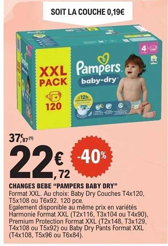 CHANGES BEBE "PAMPERS BABY DRY"