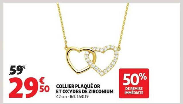 COLLIER PLAQUÉ OR ET OXYDES DE ZIRCONIUM