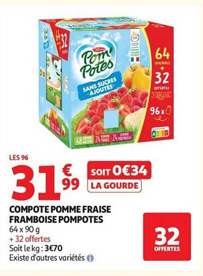 COMPOTE POMME FRAISE FRAMBOISE POMPOTES