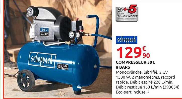 COMPRESSEUR 50 L 8 BARS