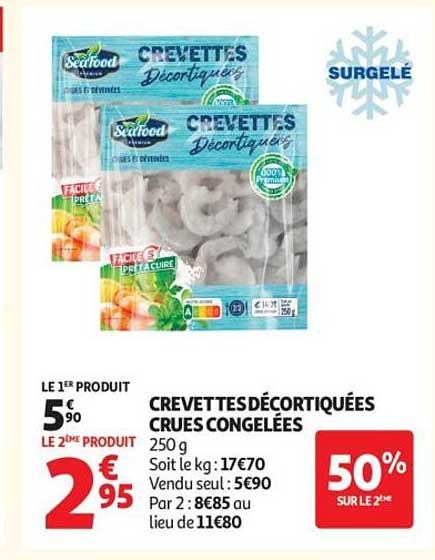 CREVETTES DÉCORTIQUÉES CRUES CONGELÉES