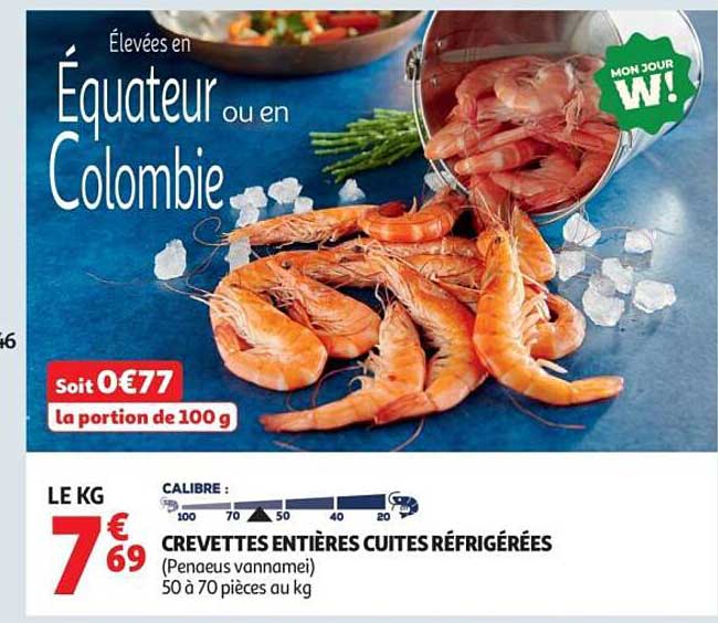 CREVETTES ENTIÈRES CUITES RÉFRIGÉRÉES