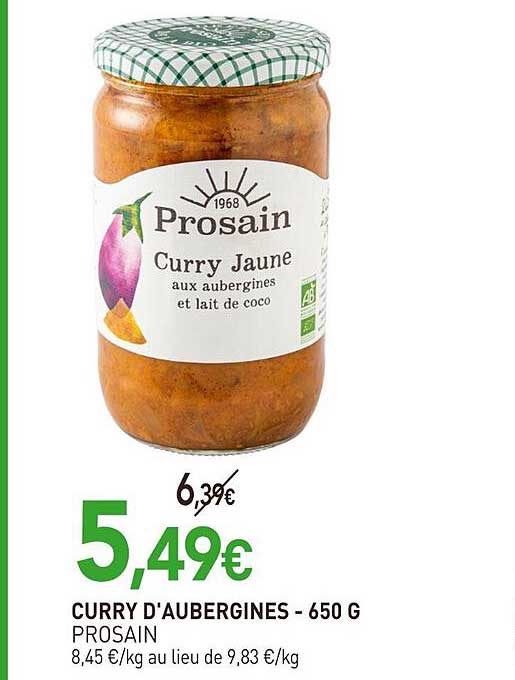 CURRY D'AUBERGINES - 650 G PROSAIN