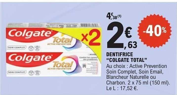 DENTIFRICE "COLGATE TOTAL"