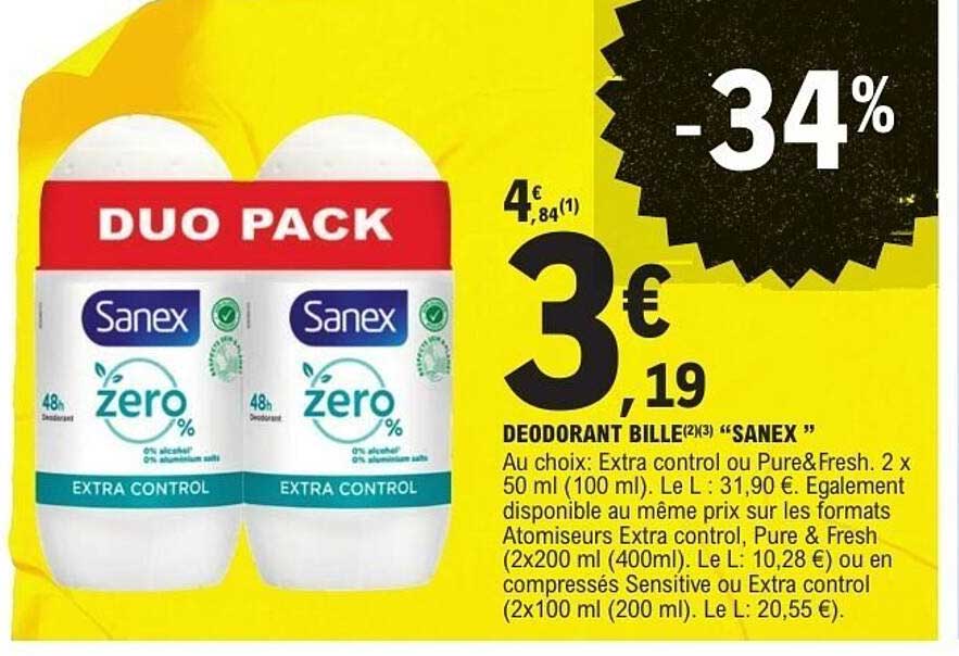 DEODORANT BILLE(2) "SANEX"
