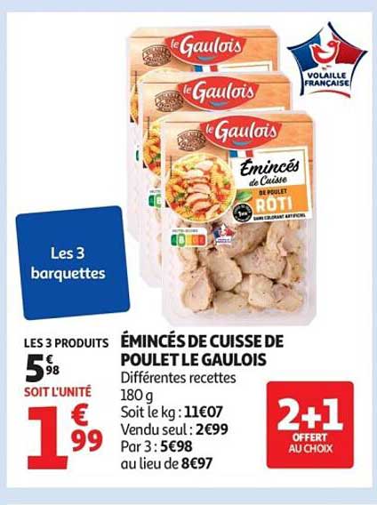 ÉMINCÉS DE CUISSE DE POULET LE GAULOIS