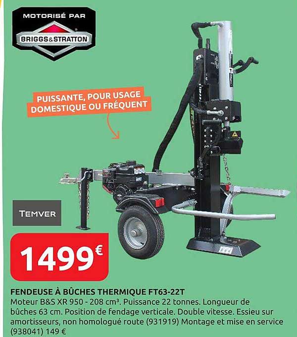 Fendeuse à bûches thermique FT63-22T