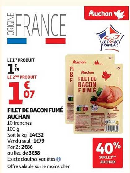 FILET DE BACON FUMÉ AUCHAN