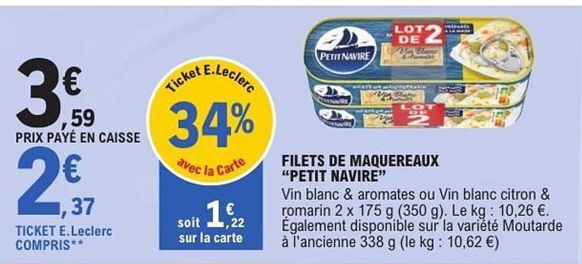 FILETS DE MAQUEREAUX "PETIT NAVIRE"