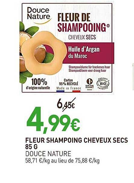 FLEUR SHAMPOING CHEVEUX SECS 85 G